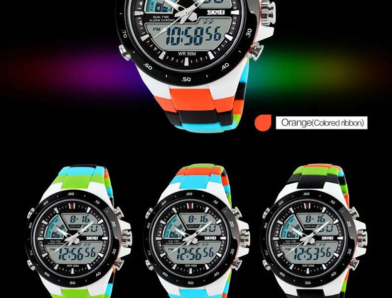SKMEI 1016 Men Fashion Casual Alarm Clock Waterproof Military Chrono Dual Display Wristwatches Relogio Masculino Sport Watch