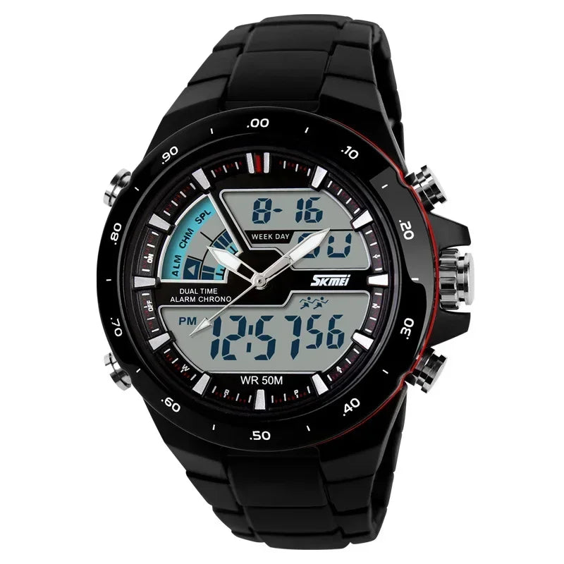 SKMEI 1016 Men Fashion Casual Alarm Clock Waterproof Military Chrono Dual Display Wristwatches Relogio Masculino Sport Watch