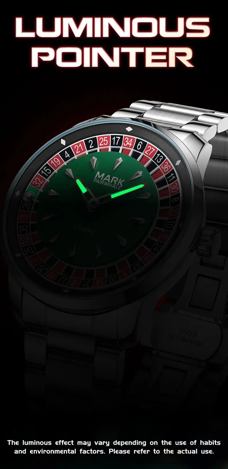 Mark Fairwhale 5031 Fashion Quartz Watches for Man Creative Rotating Dial Luminous Waterproof Steel Strap Casual Men Wristwatch