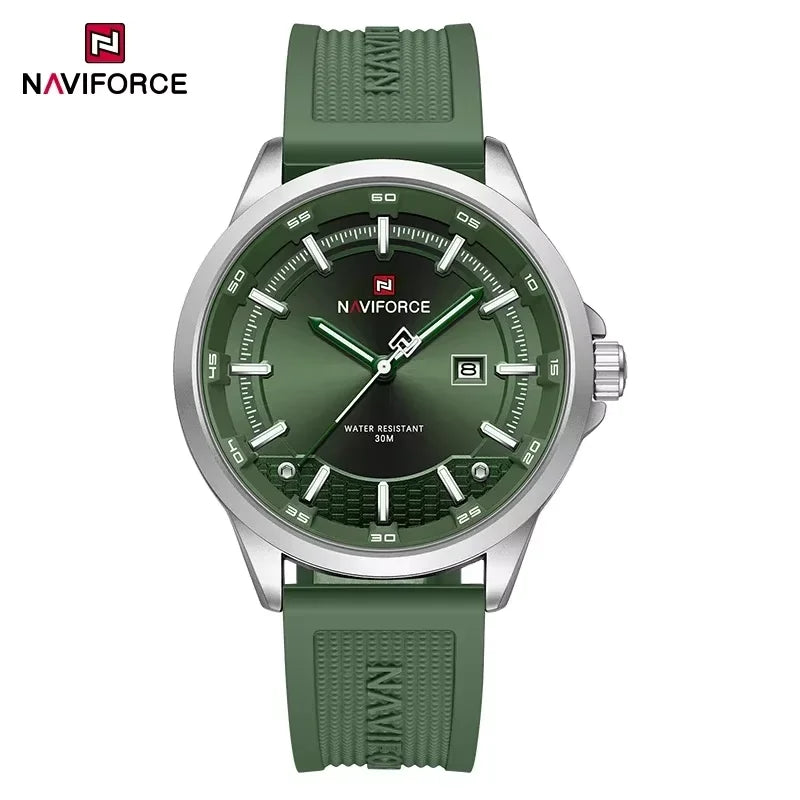 NAVIFORCE Men Business Watch Silicone Strap Wristwatches Quartz Casual Men's Watches Date Luminous Waterproof Original Clock