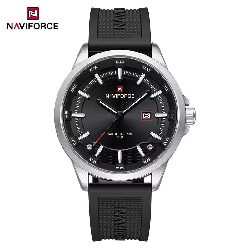NAVIFORCE Men Business Watch Silicone Strap Wristwatches Quartz Casual Men's Watches Date Luminous Waterproof Original Clock
