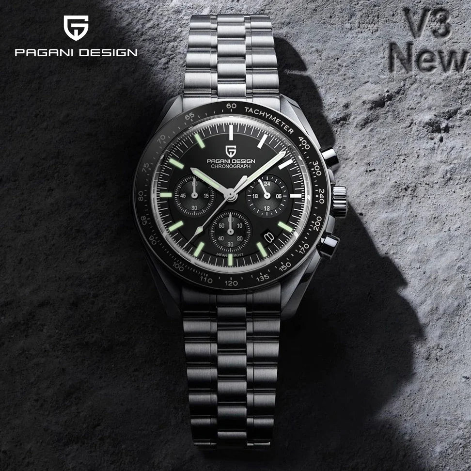 PAGANI DESIGN 2026 New Men's Watches Top Luxury Quartz Watch For Men Auto Date Speed Chronograph AR Sapphire Mirror Wrist watch