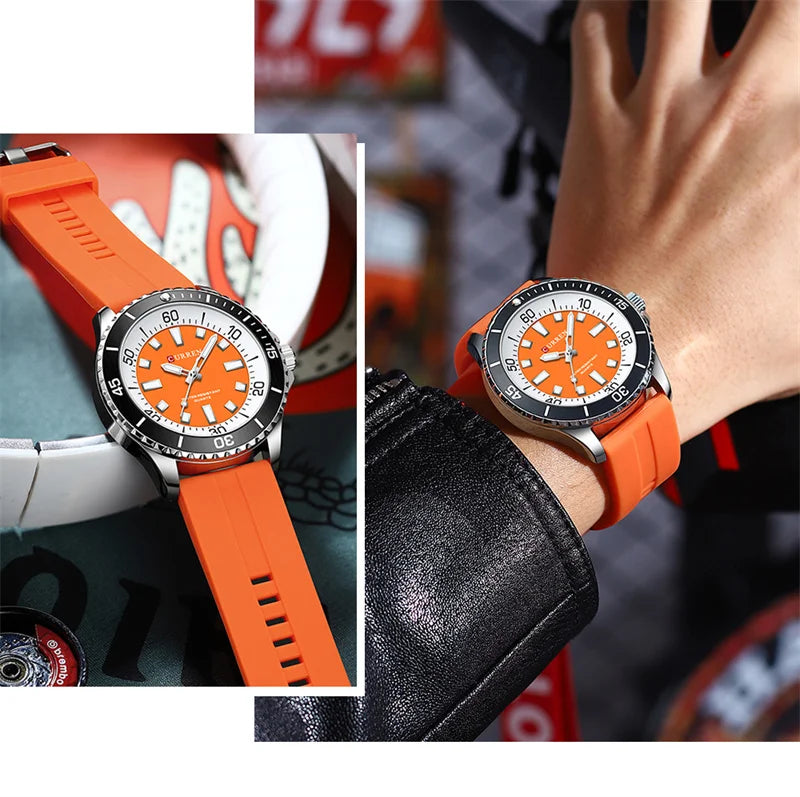Curren 8448 Male reloj hombre lujo alta gama quartz Wristwatch Sport Waterproof Simple Men's Watch Luminous часы мужские