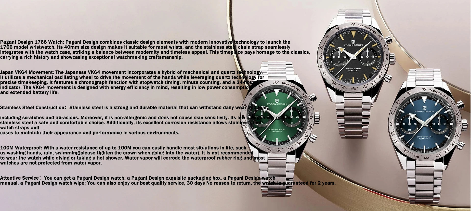 2026 New PAGANI DESIGN Retro Mens Watches Moon Quartz Watch For Men Speed Sports Chronograph AR Sapphire VK64 Clock Reloj Hombre