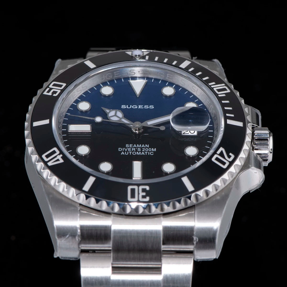 Sugess Watch of Men Diver NH35 Automatic Mechanical Wristwatch Date Sapphire Crystal Luminous Ceramic Bezel Waterproof 200M 2022