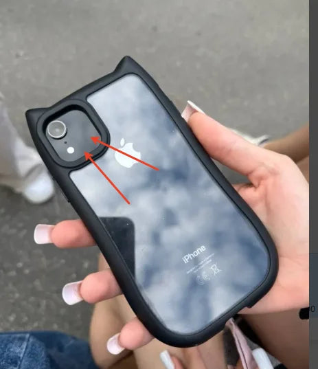 Soft Silicone Cute Cat Ear Phone Case For iPhone 16 17 13 15 14 12 11 Pro Max Air XS Max Funda Transparent Shockproof Back Cover