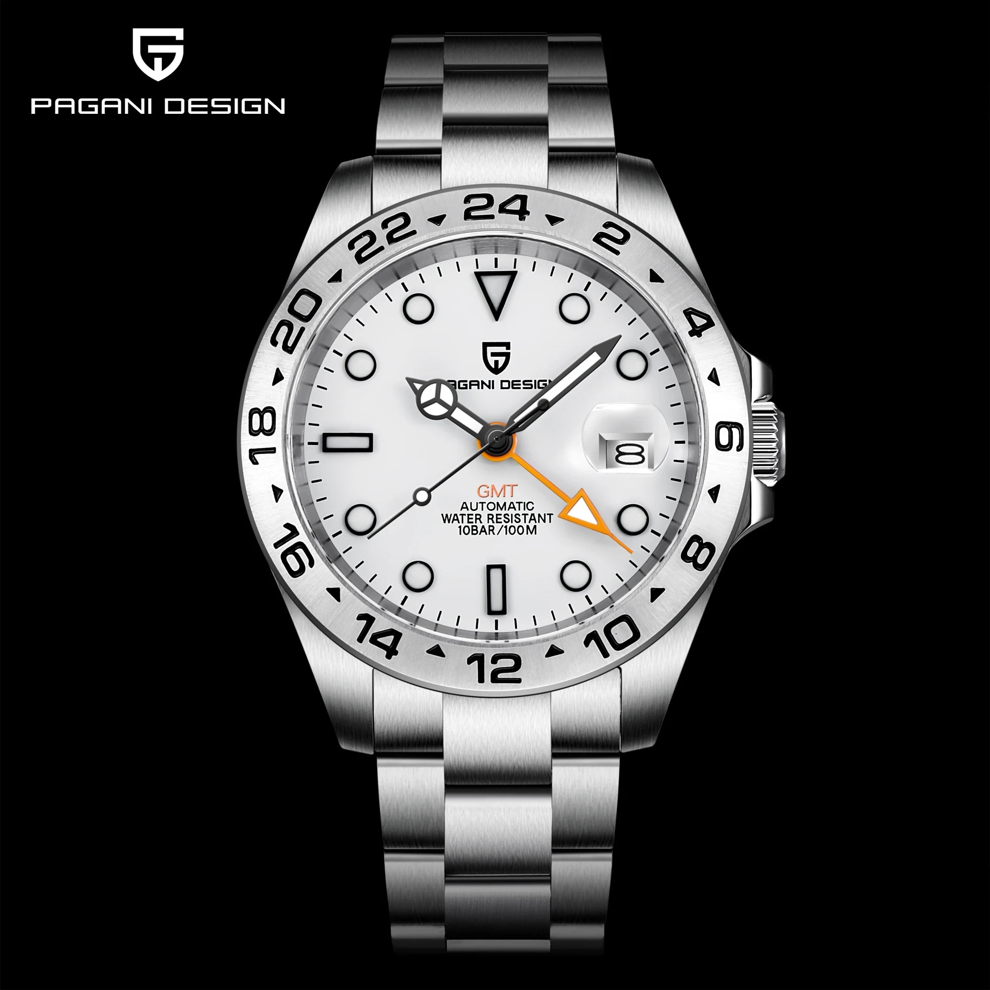 PAGANI DESIGN Vintage 42MM GMT Men's Watch PD1682 Automatic Mechanical Timepiece Sapphire Stainless Steel 100M Waterproof Retro