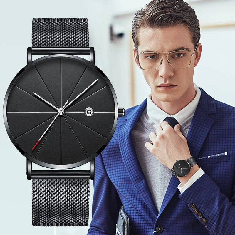 Man Watch 2025 Luxury Gold Men Watches Ultra Thin Mens Watches Stainless Steel Mesh Belt Quartz Wristwatches Horloge Mannen