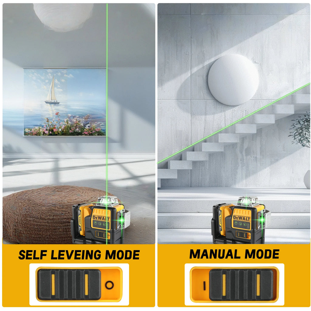 Dewalt us NEW DW089LG 12 Lines 3 Sides*360 Degree Vertical 12V Lithium Battery Laser Level Horizontal Green Meter Outdoor Leveling