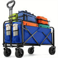 Cart Folding us Heavy Duty Wagon Carts Foldable, Portable Wagons for Groceries, Beach Cart with All-Terrain Wheels  Drink Holders, Utility Wagon