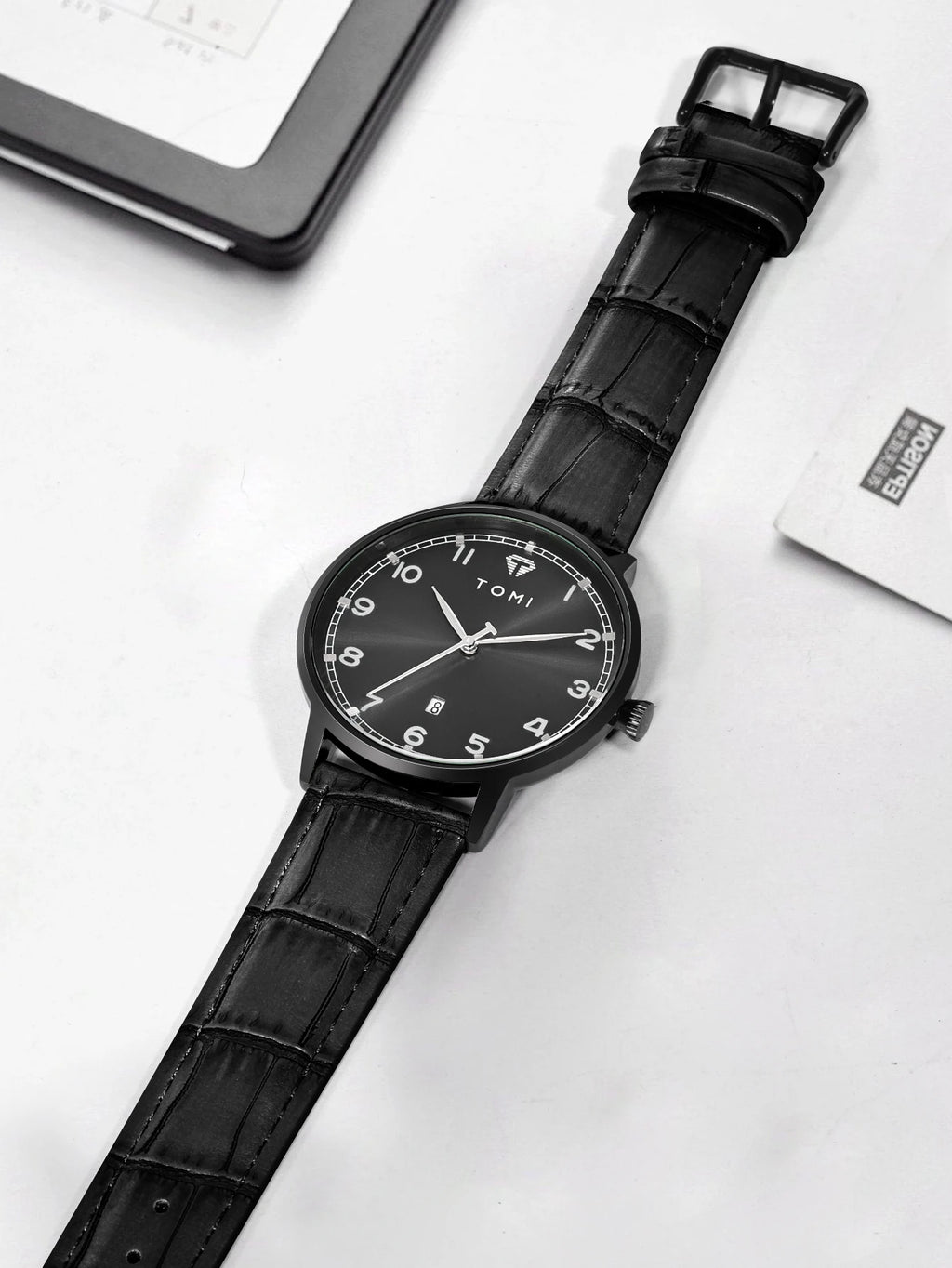 TOMI men's minimalist fashion watch circular dial calendar men's and women's casual quartz watch clock gift