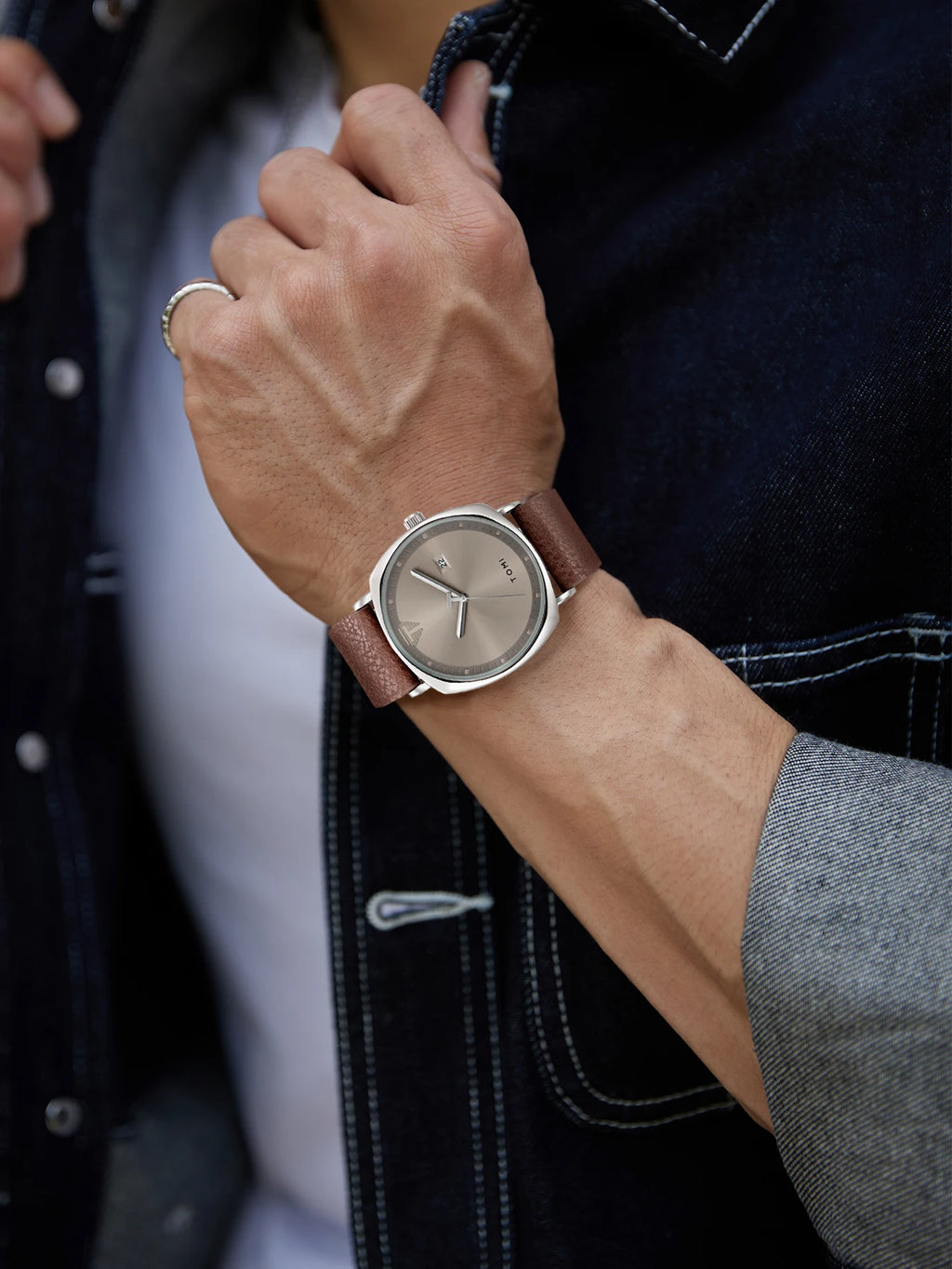 TOMI 3PCS Simple Business Men Watch Wallet Gift Box Set High Quality Classic Versatile Men Quartz Watch Clock Gifts Reloj