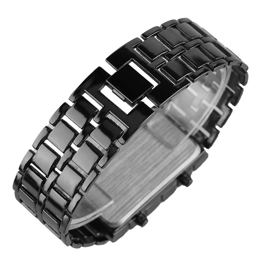 LED Lava Watch Steel Man Watches Hot Sales Fashion Digital Wristwatches For Men Dropshipping Electronic Watch relogios masculino