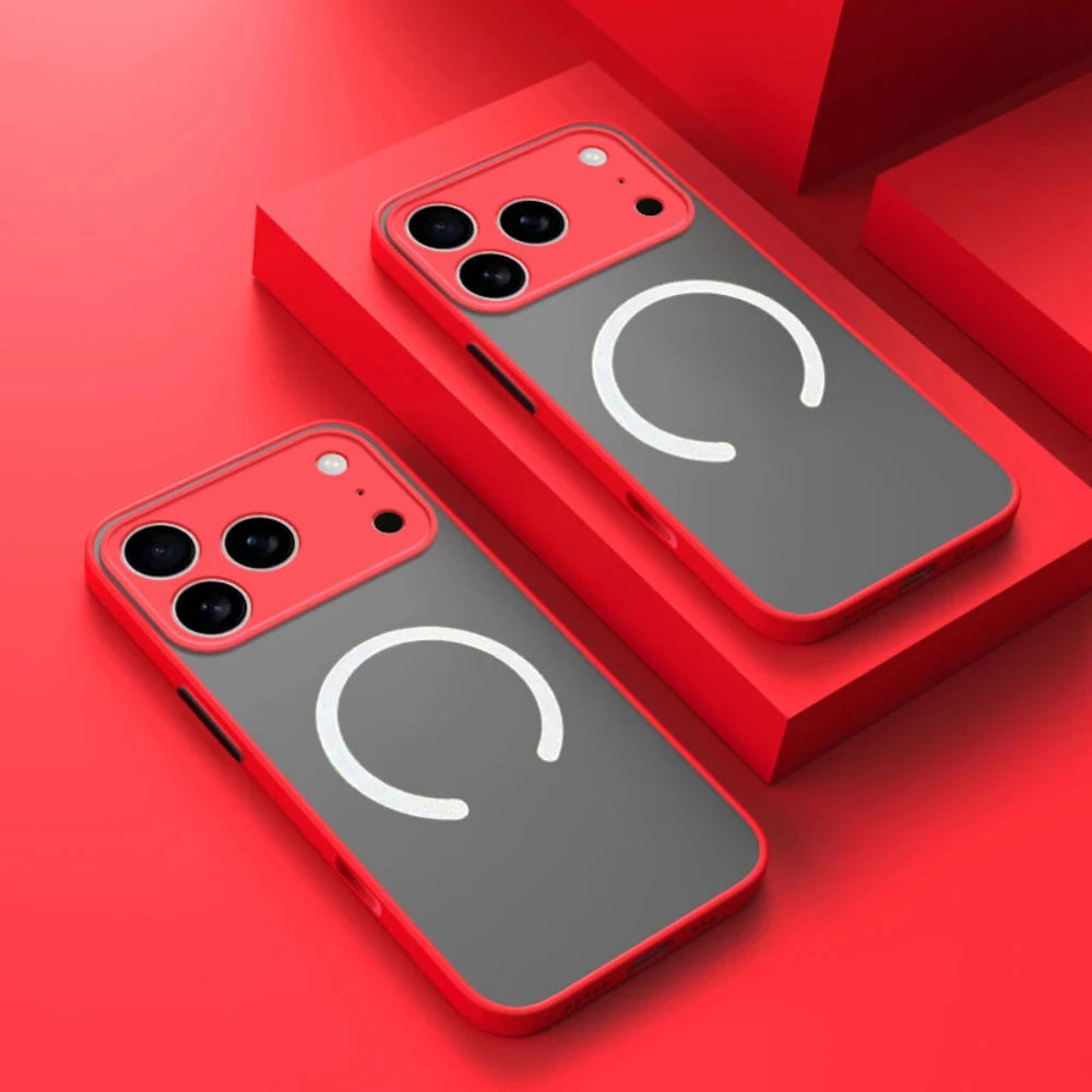 Matte Magnetic For Magsafe Wireless Charge Phone Cases For iPhone 17 16 15 14 13 11 12 Pro Max Plus XS Max XR X Air Armor Cover