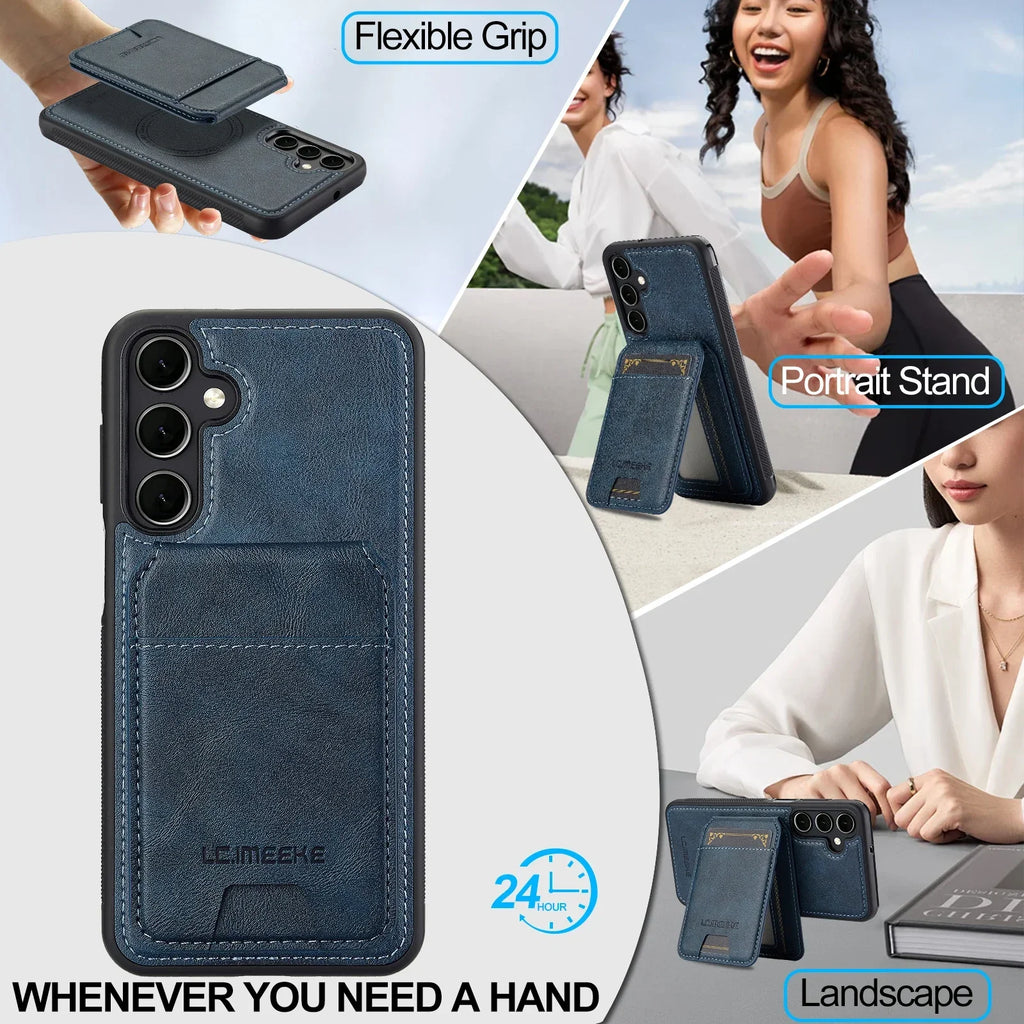 Detachable Leather Case For Samsung Galaxy S26 S25 Ultra S24 Plus S22 S21 FE A55 A35 A16 A36 A56 A15 A14 Card Wallet Phone Bag