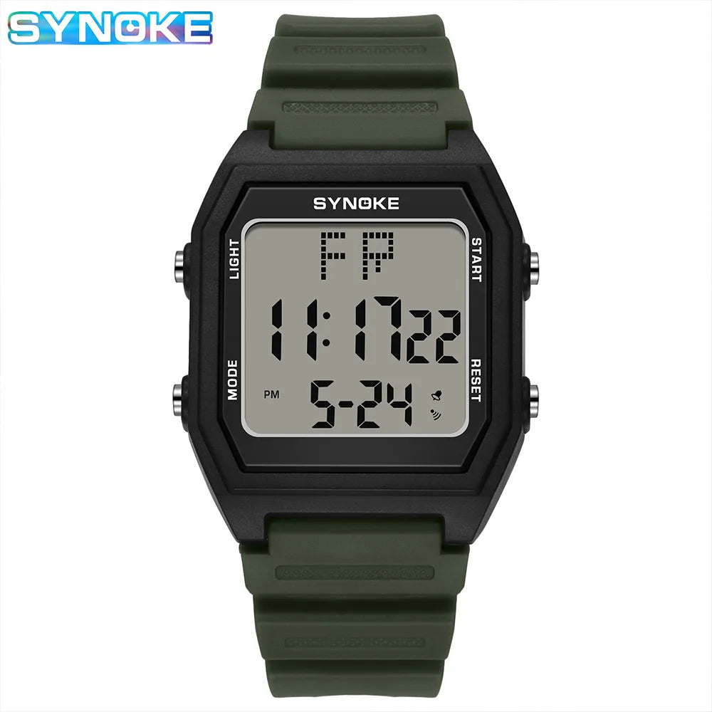 SYNOKE Digital Watches Men Military Sports Luminous Chronograph Waterproof Male Electronic Wrist Watches Square Watch