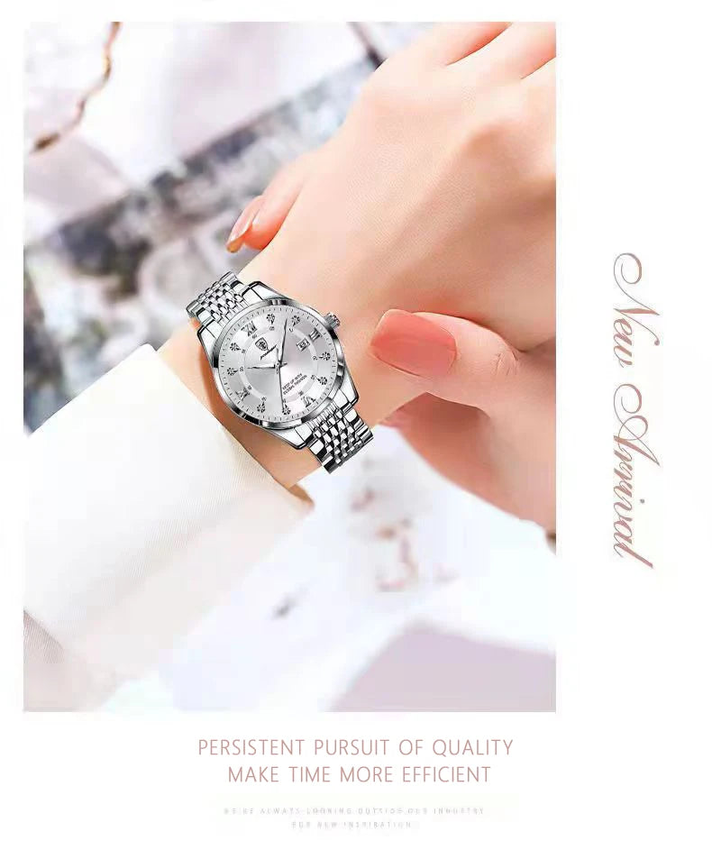 POEDAGAR Luxury Woman Watch Waterproof Stainless Steel Luminous Date Ladies Watch Fashion Simple Casual Women’s Quartz Watches
