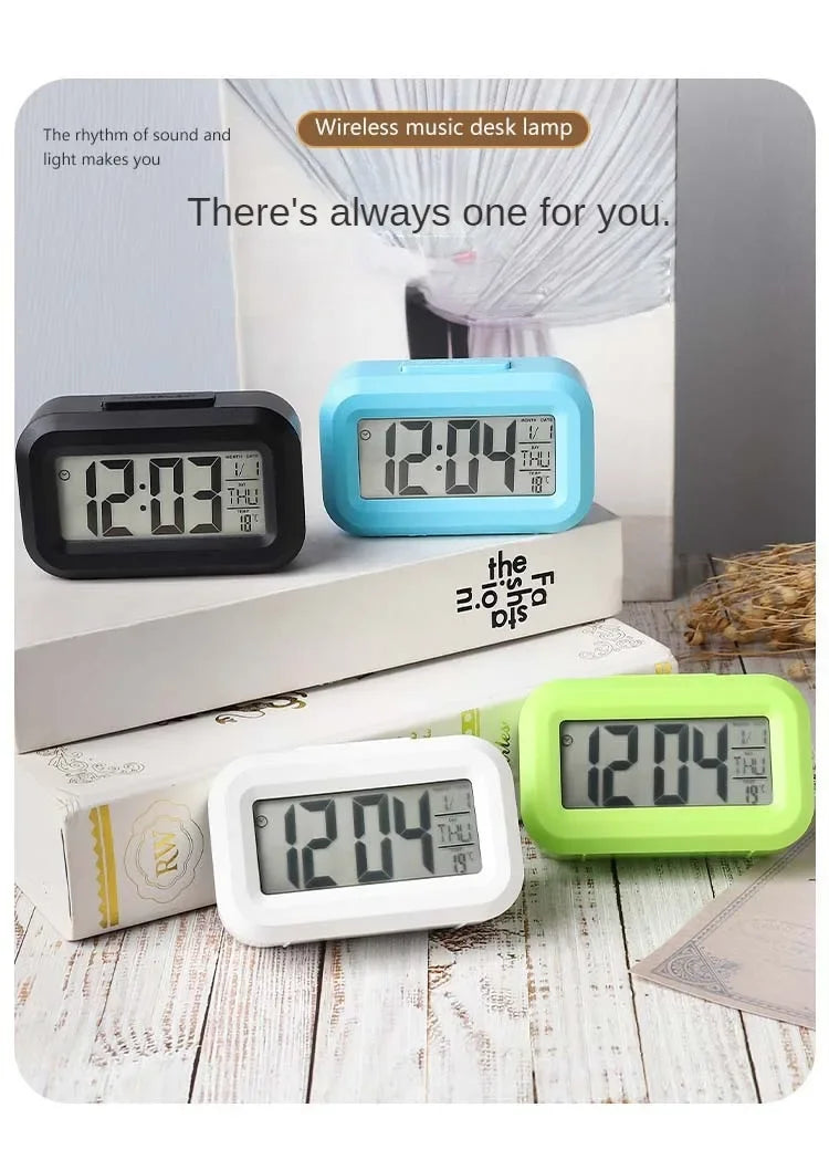 Led Digital Alarm Clock Backlight Data Times Calendar Desktop Multi-function Electronic Bedroom Decoration Desk Decorations Wall