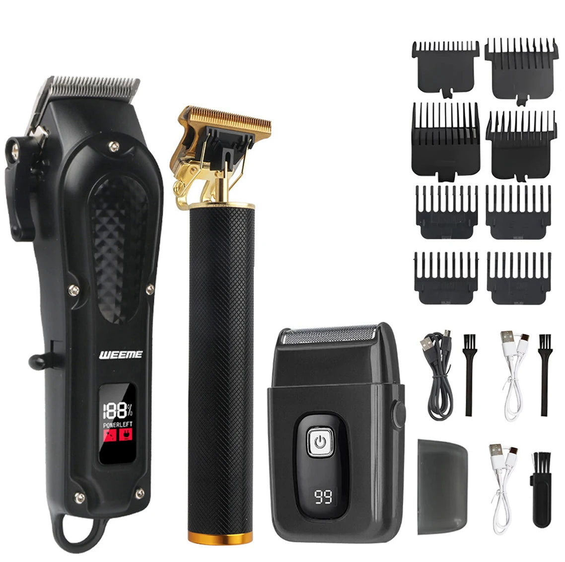 T9 Vintage Men's Electric Hair Clipper Beard Trimmer/Rechargeable Hair Cutting Machine With Nose Hair Trimmer Kit Boyfriend Gift. Barber us