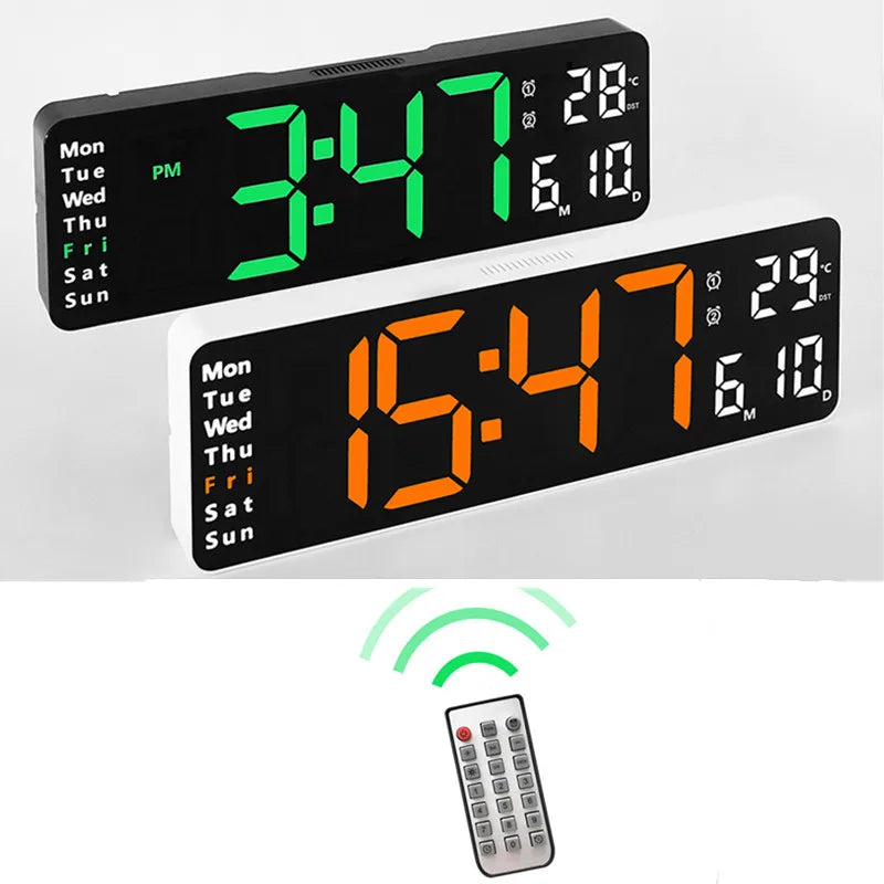 Smart Mute LED Electronic Wall Clock Modern Desk Clock Night Alarm Minimalist Thermometer Air Clock Home Decor For Living Room
