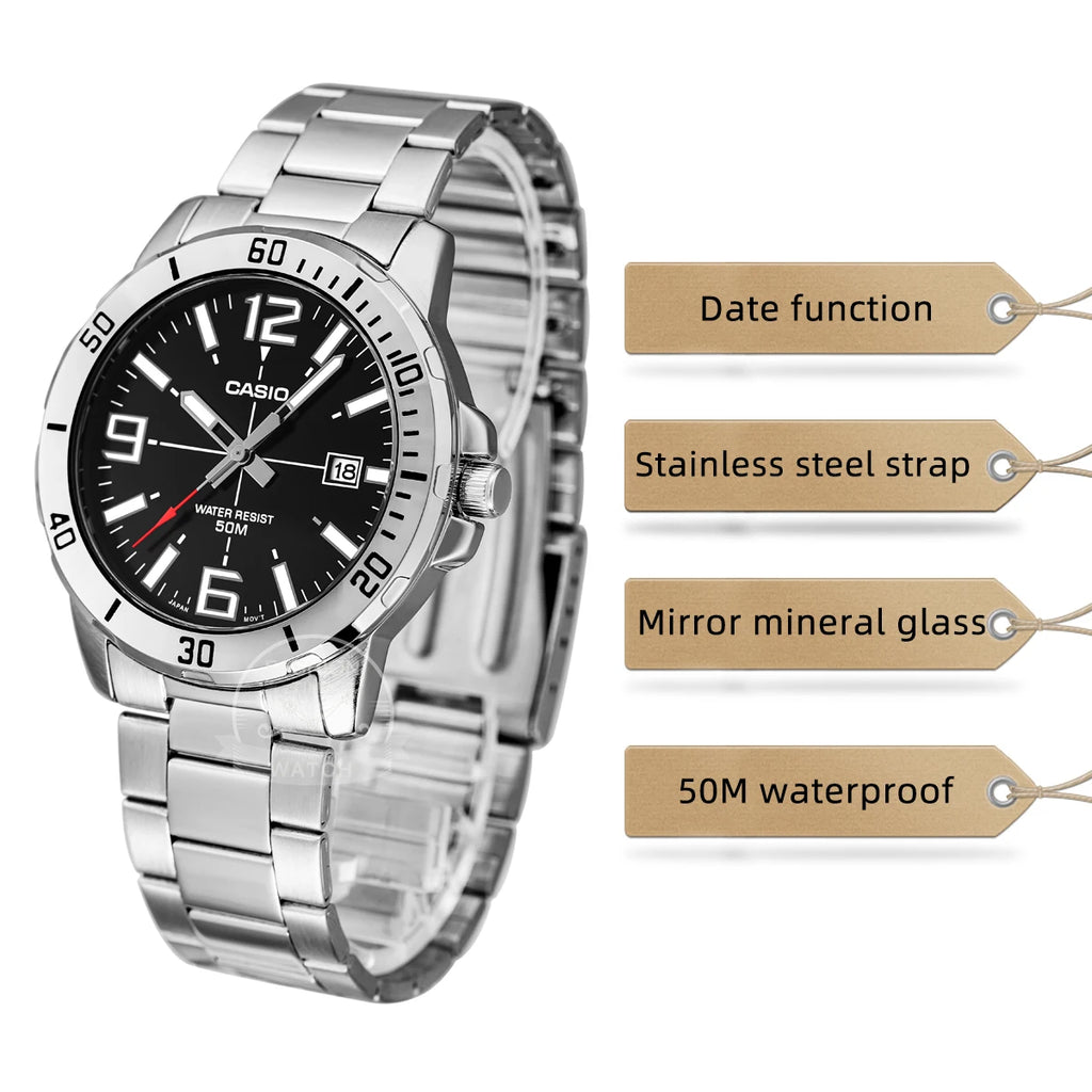 Casio Watch For Men Stainless Steel Bracelet Business styles  relogio masculino MTP-VD01D