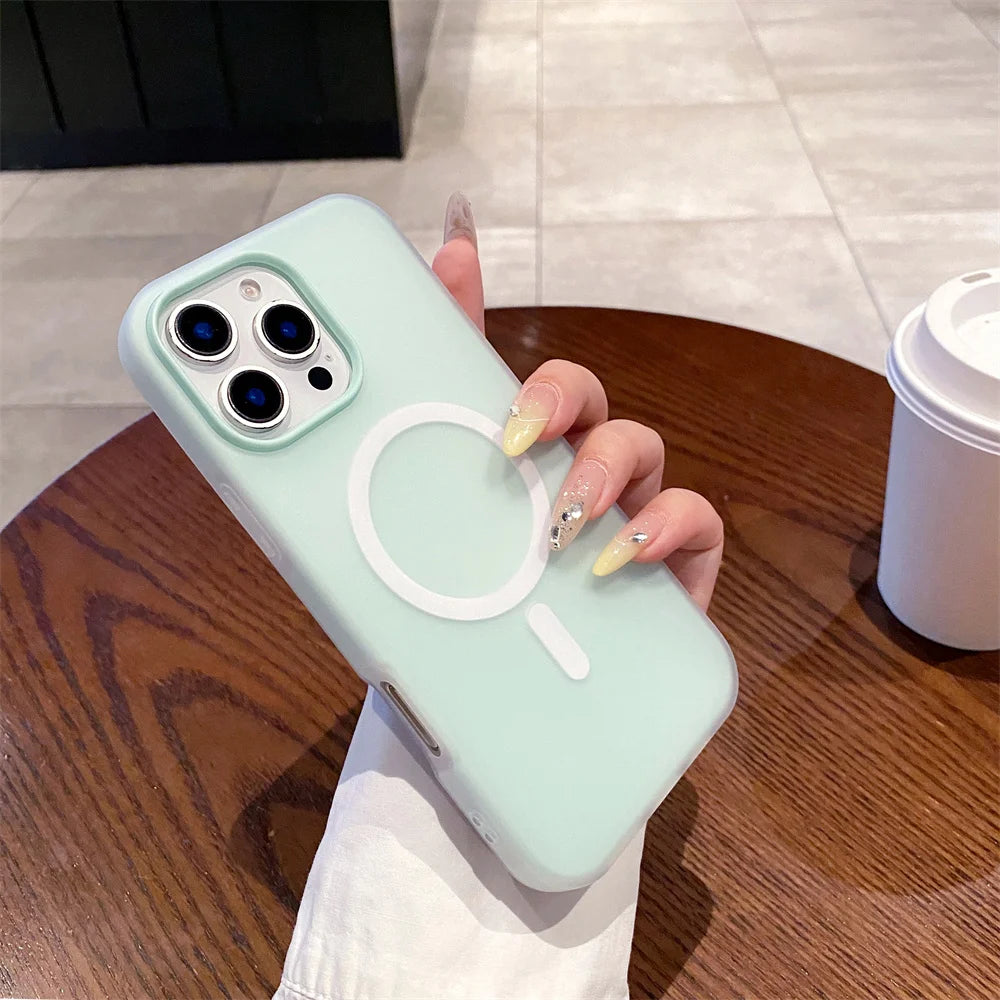 Luxury Candy Color  Magnetic Matte Case For iPhone 17 16 15 14 13 12 11 Pro Max  Air 16 ProMax Magsafe Wireless Charging  Cover