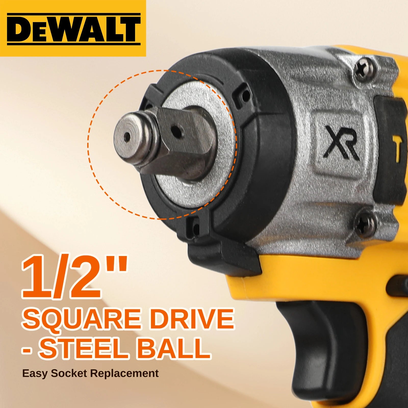 DEWALT US 1/2" DCF922 Wireless Impact Wrench Rechargeable High Torque 406Nm(Reverse) 2500PRM Universal 20V Battery Power Tools