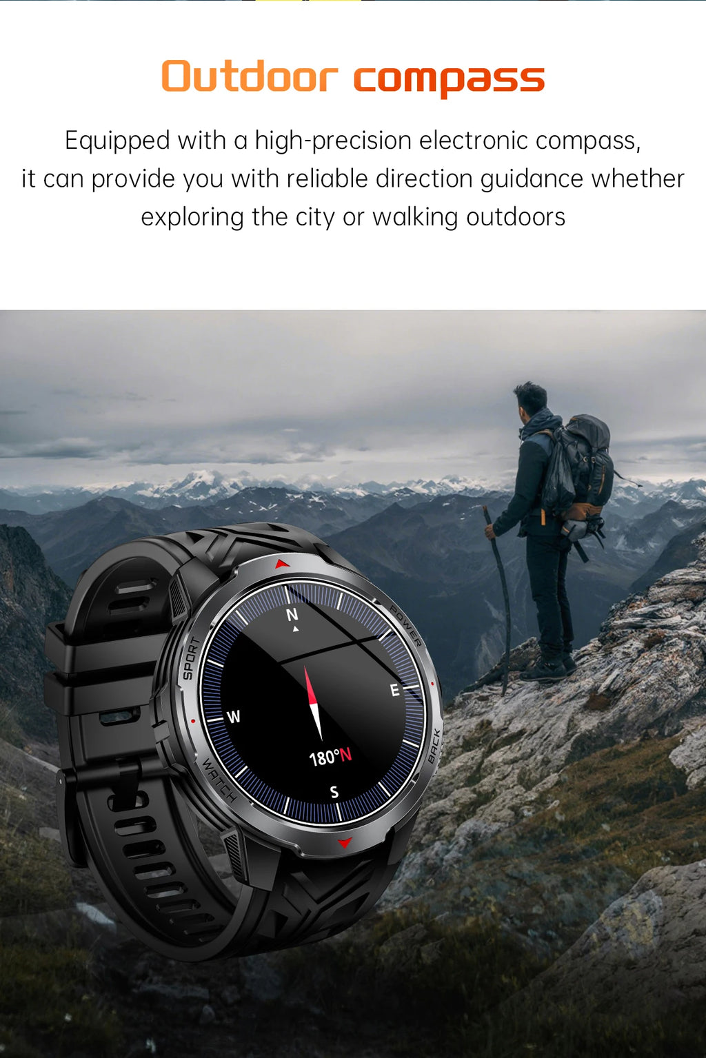 LIGE New 1100mAh Battery Smart Watches For Man Outdoor Sport LED Flashlight Compass Men’s Smartwatch Bluetooth Call Men Watches