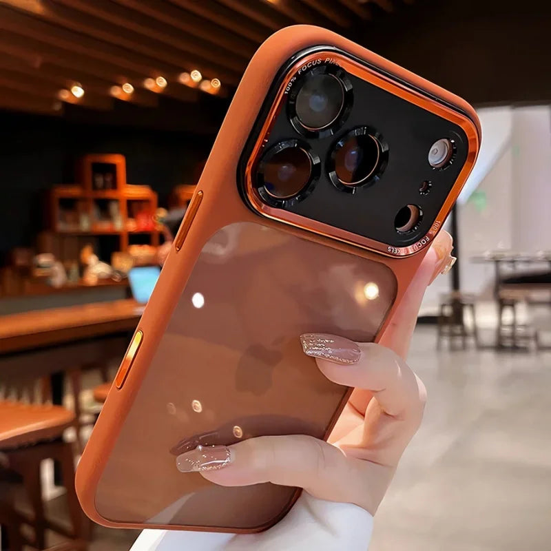 New Hard Acrylic Transparent Phone Case for iPhone 17 Air 14 15 16 Plus 12 13 17 Pro Max Lens Film Protection Shockproof Cover