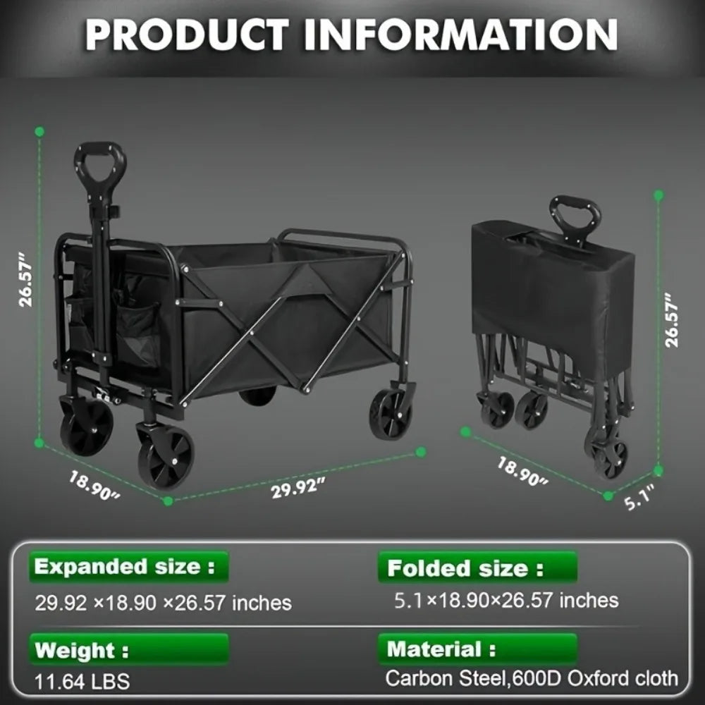 Cart Folding us Heavy Duty Foldable Trolley All Terrain Pet Cart With Aluminum Frame Large Wheels For Camping Shopping
