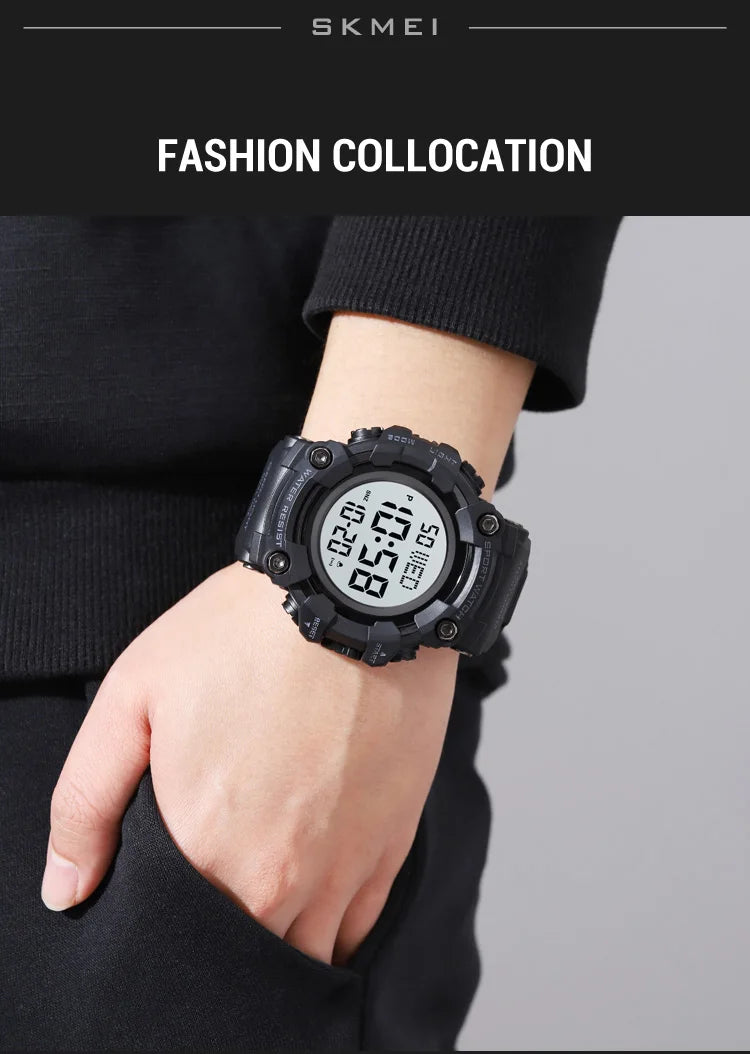 Skmei Luxury Fashion Sports Watches Men Waterproof Stopwatch Dual Time Digital Wristwatch Big Dial Clock Reloj Hombre