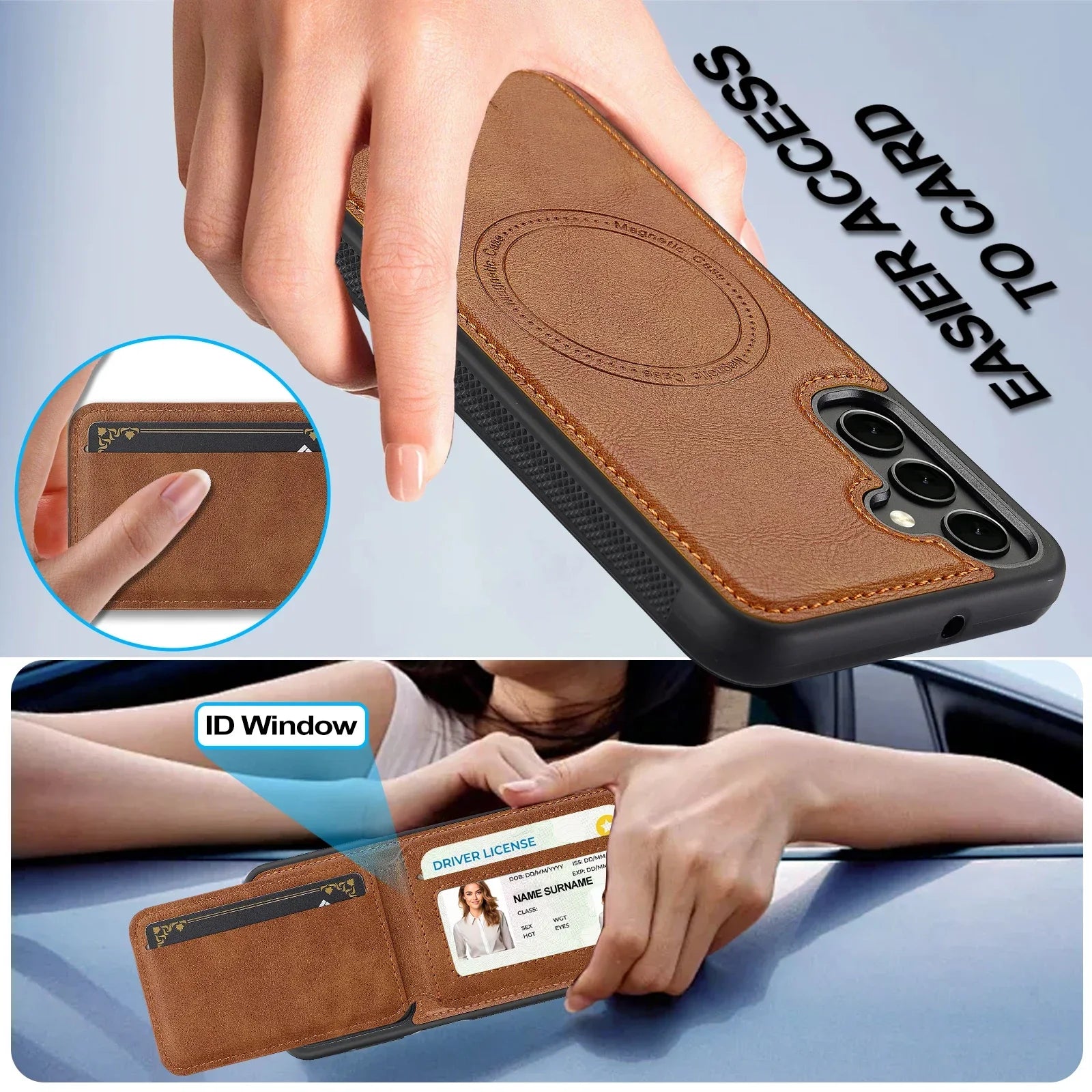 Detachable Leather Case For Samsung Galaxy S26 S25 Ultra S24 Plus S22 S21 FE A55 A35 A16 A36 A56 A15 A14 Card Wallet Phone Bag