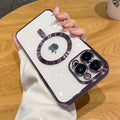 Luxury Wireless Charge Phone Case For iPhone 15 14 13 12 11 16 17 Pro Max Plus Air Transparent Magnetic Bumper Cover