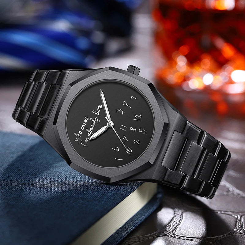 Fashion Luxurious Exquisite Elegant Men's Watch Classic Business Casual  Arabic Digital Steel strip Waterproof Noctilucent Watch