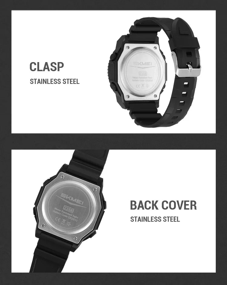 SKMEI Solar Energy Digital Sports Electronic Watches For Men Fashion Casual 5Bar Waterproof Chrono Wristwatch Clock Reloj Hombre