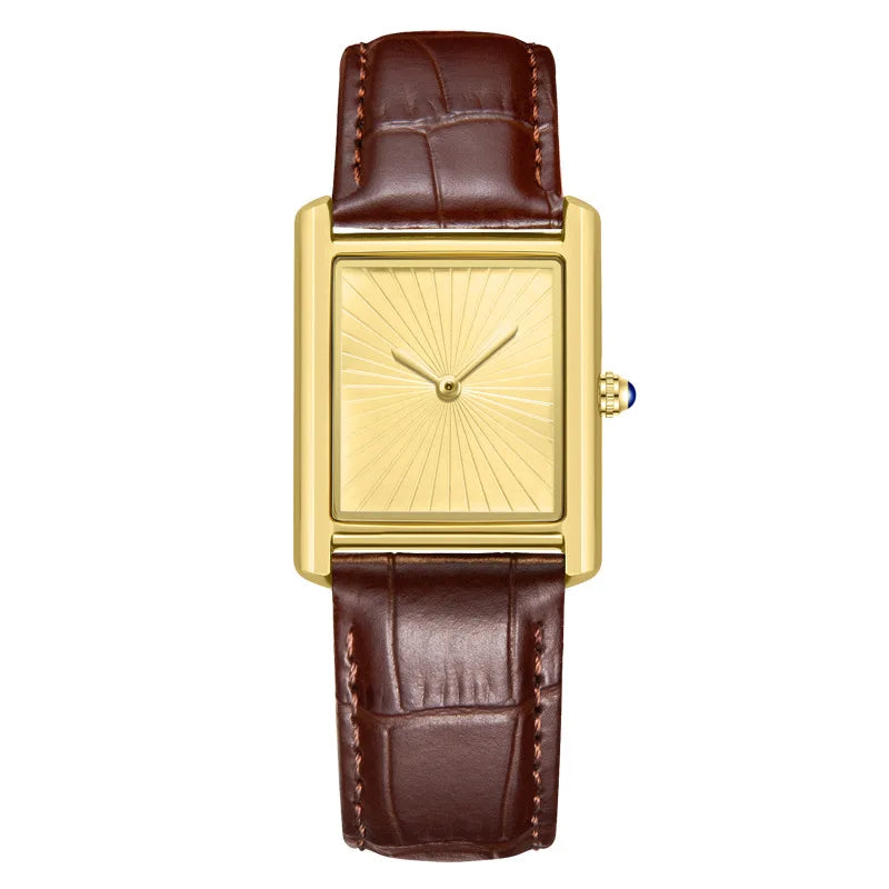 New Classic Square Watch for Men Women Simple Two-Hand Design Fashion Leather Strap Waterproof Quartz Wristwatches Drop Shipping