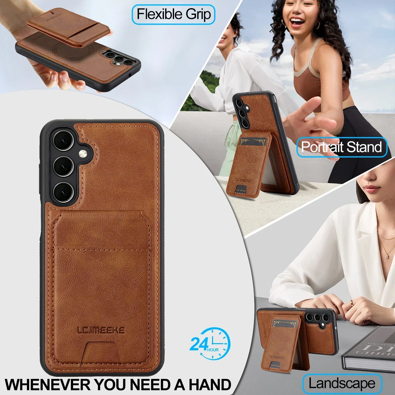 Detachable Leather Case For Samsung Galaxy S26 S25 Ultra S24 Plus S22 S21 FE A55 A35 A16 A36 A56 A15 A14 Card Wallet Phone Bag