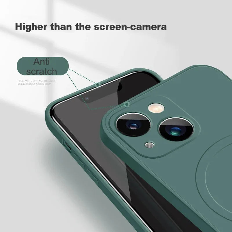 For Magsafe Magnetic Wireless Charge Case For iPhone 17 16 14 13 12 11 15 Pro Max Mini XR XS Soft Liquid Silicone Back Cover