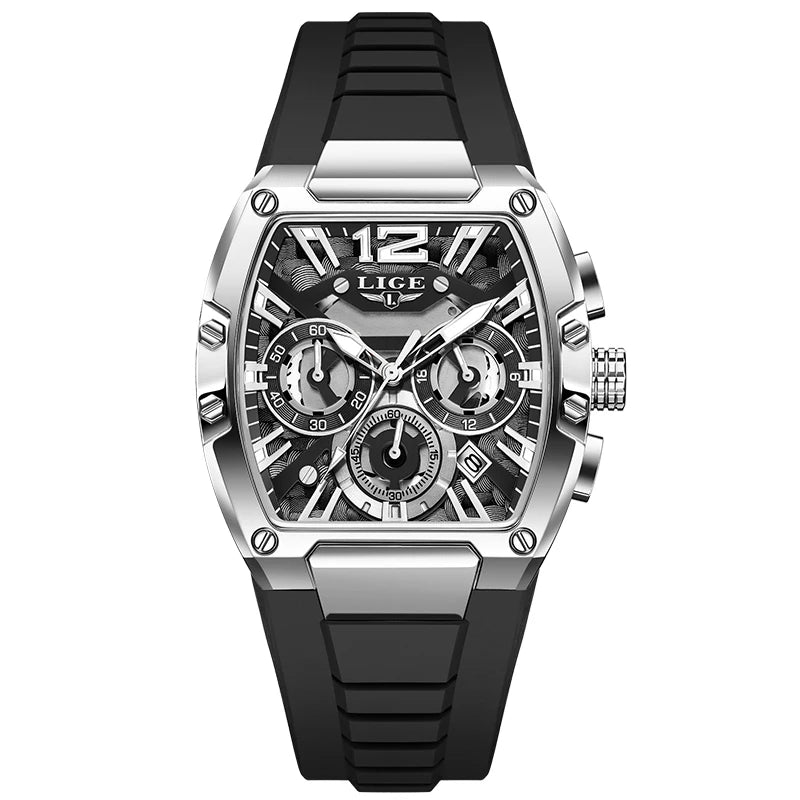 LIGE Men Watch Fashion Top Brand Luxury Silicone Military Watch Men Casual Sports Waterproof Date Quartz Wristwatches For Men