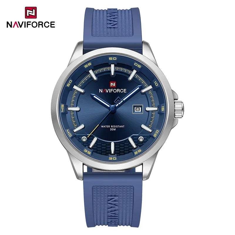 NAVIFORCE Men Business Watch Silicone Strap Wristwatches Quartz Casual Men's Watches Date Luminous Waterproof Original Clock