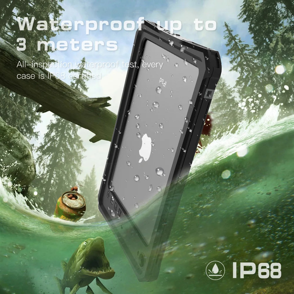 IP68 Waterproof Case Cover for Apple iPad Mini 4 5 6 7 with Screen Protector Pencil Holder Water Resistant Kickstand Case Mini 6