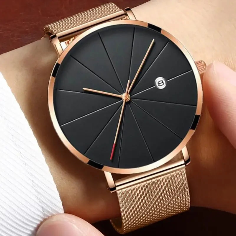 Man Watch 2025 Luxury Gold Men Watches Ultra Thin Mens Watches Stainless Steel Mesh Belt Quartz Wristwatches Horloge Mannen