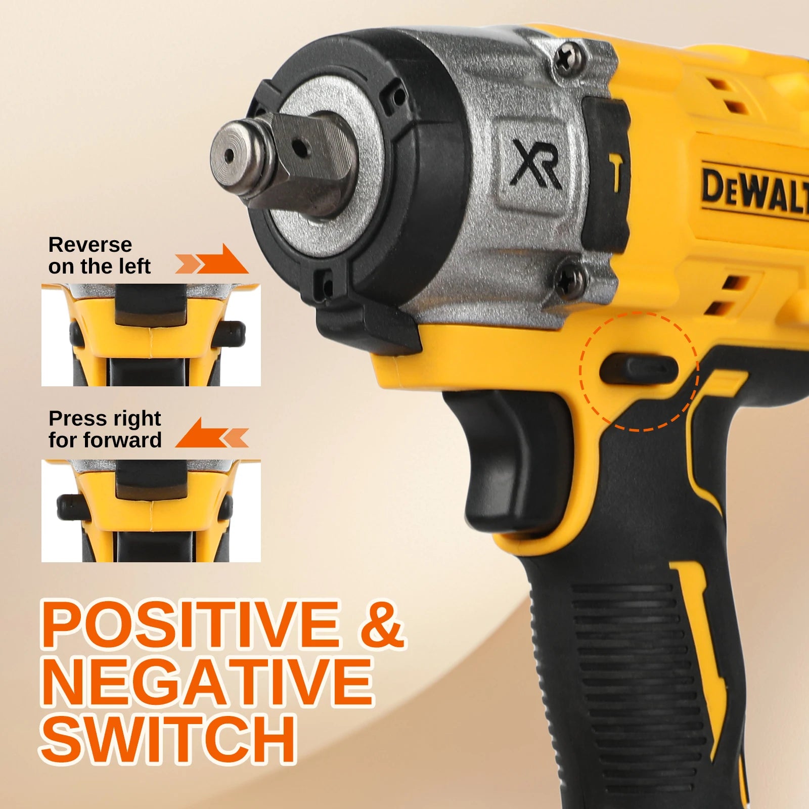 DEWALT US 1/2" DCF922 Wireless Impact Wrench Rechargeable High Torque 406Nm(Reverse) 2500PRM Universal 20V Battery Power Tools