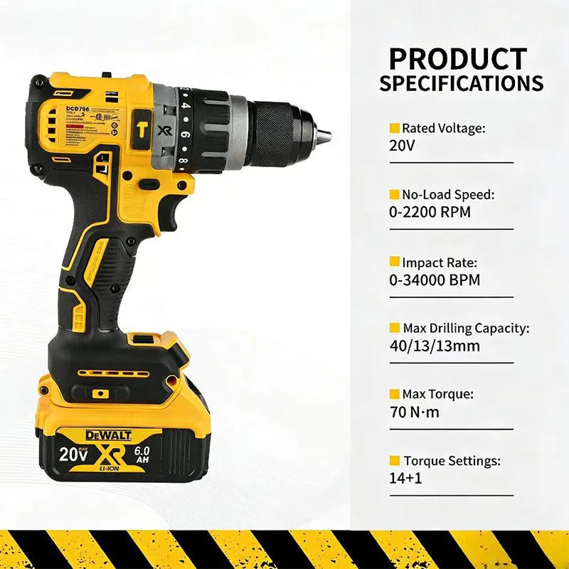 DEWALT US DCG406 Cordless Angle Grinder and DCD796 Drill Driver 20V Brushless Power Tool Combination Set