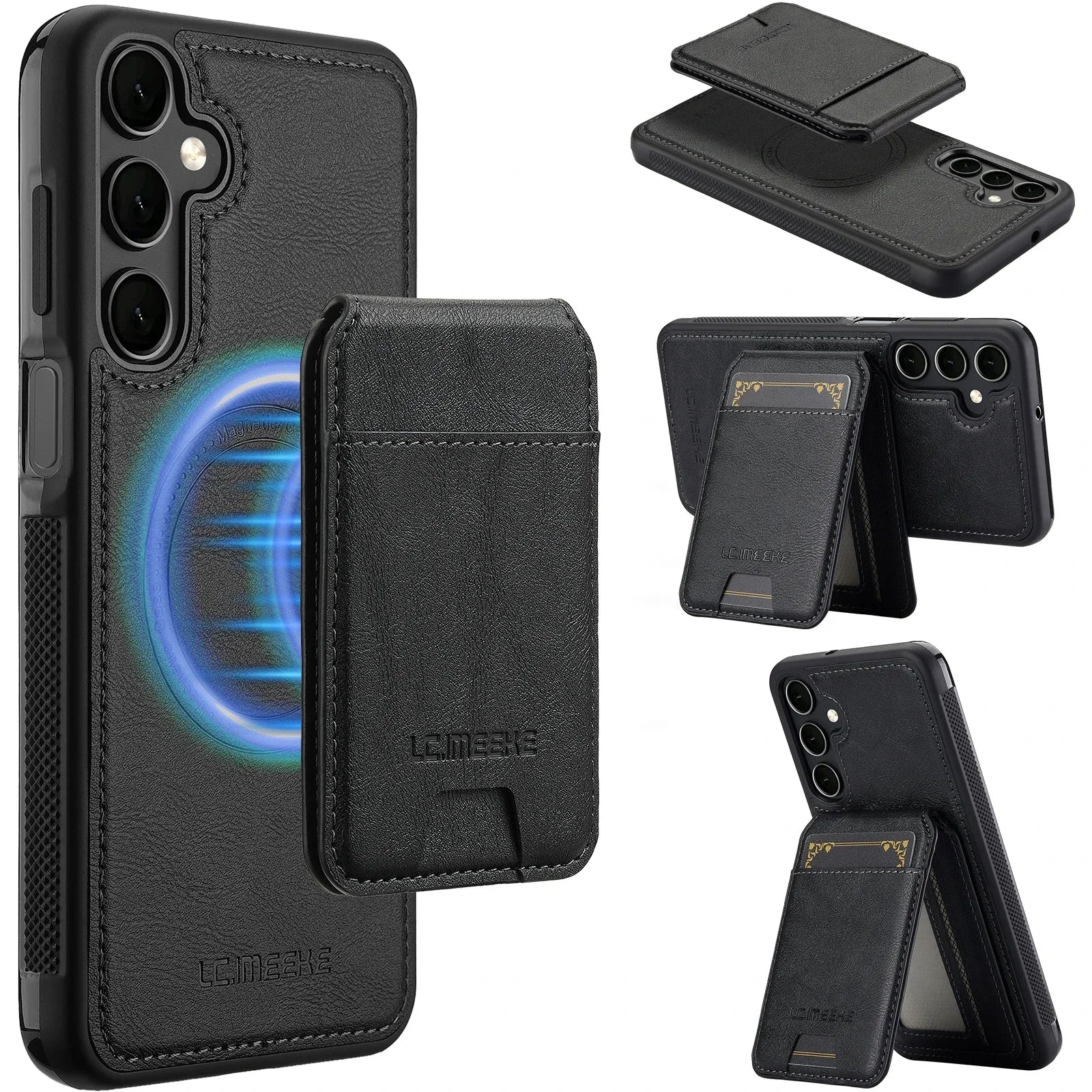 Detachable Leather Case For Samsung Galaxy S26 S25 Ultra S24 Plus S22 S21 FE A55 A35 A16 A36 A56 A15 A14 Card Wallet Phone Bag