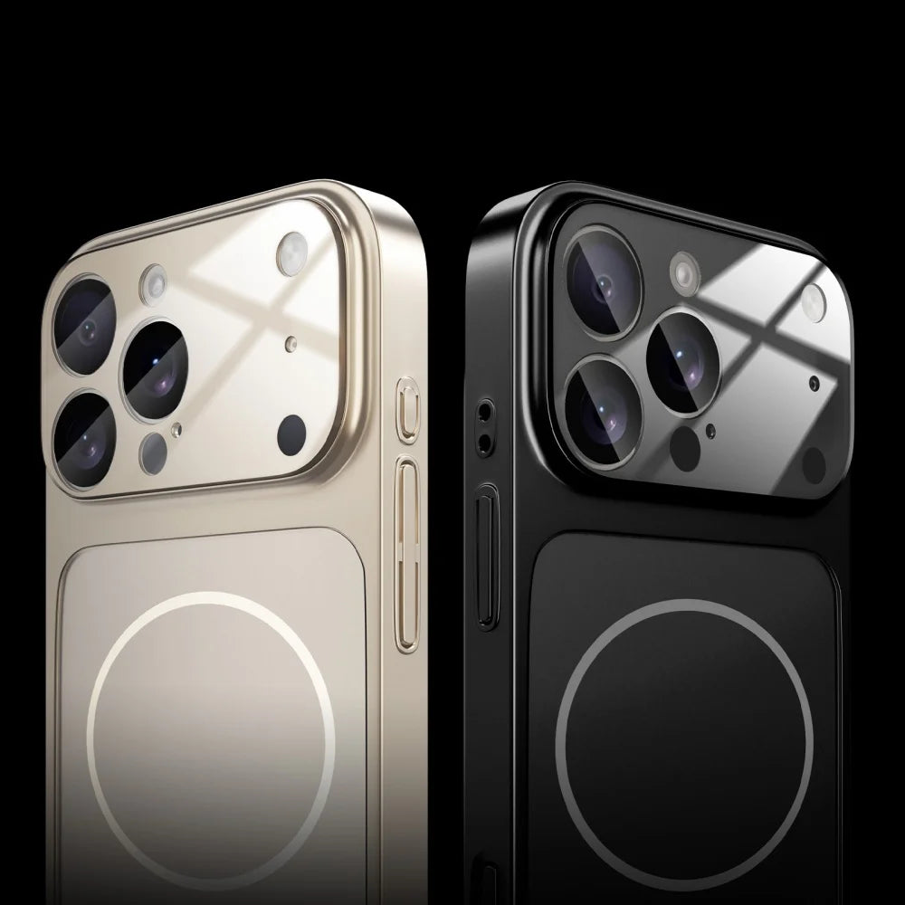 Glass Nano Matte Case For iPhone 17 Pro Max 17Air 17Pro 16 15 14 13 Pro Max Cover Magnetic Wireless Charge Armor Funda