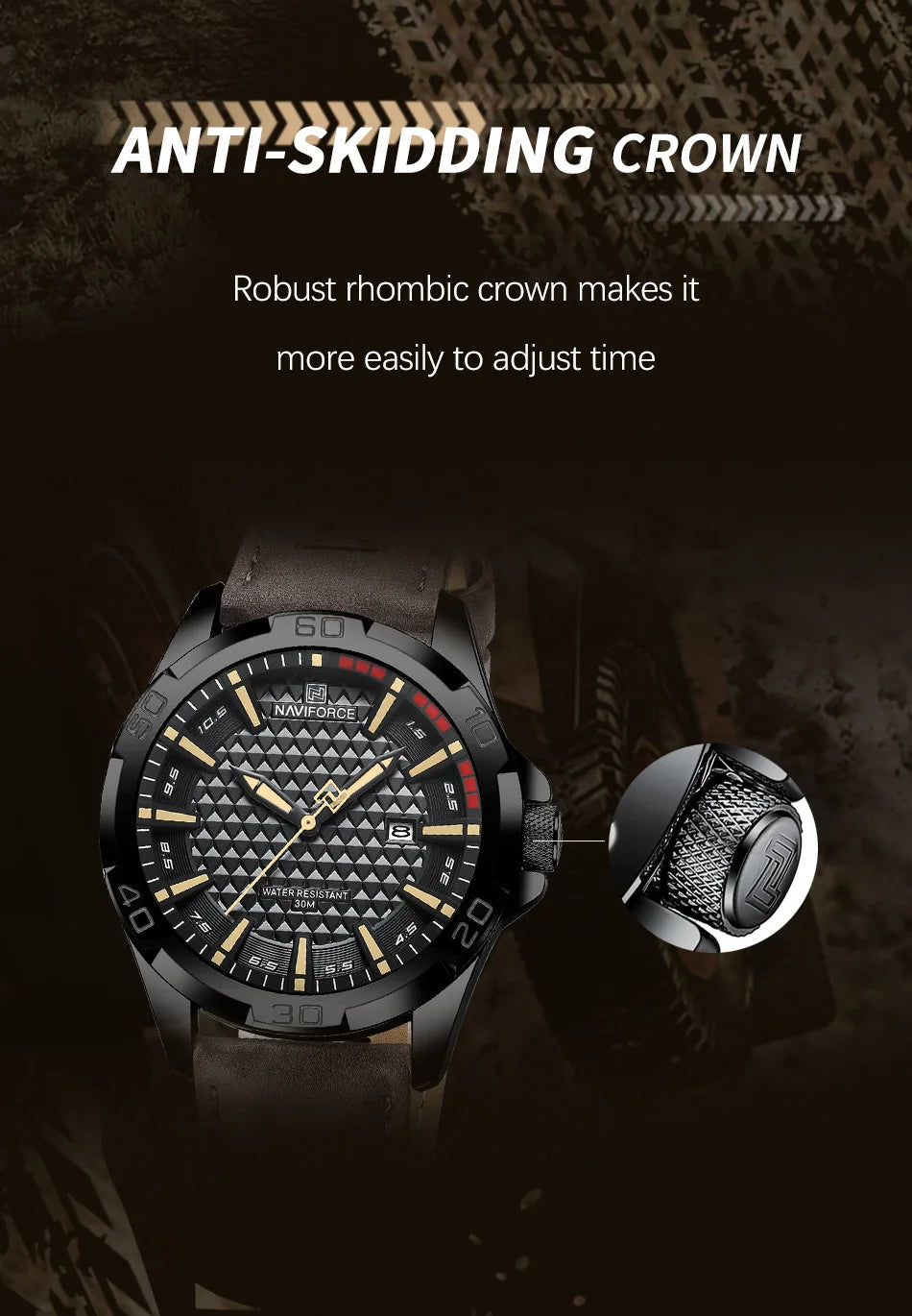 NAVIFORCE Men Casual Sport Military Quartz Calendar Wrist Watch for Man Business Leather Waterproof Male Clock Relogio Masculino