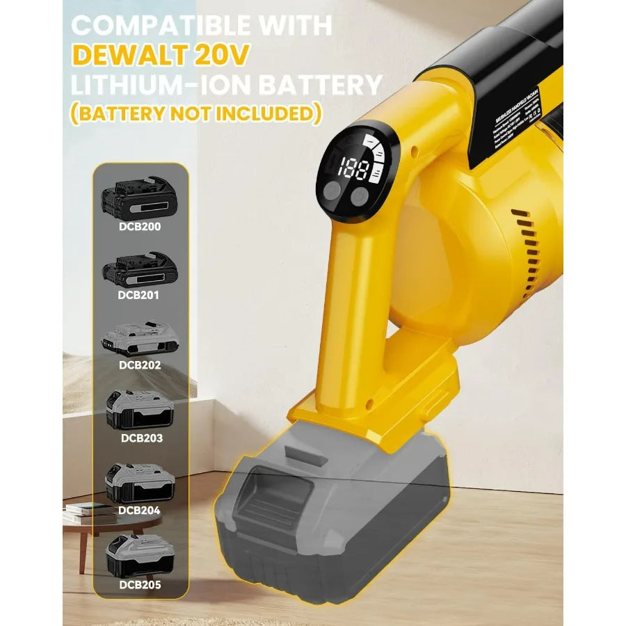 Cordless Vacuum Cleaner for DeWalt us 20V Battery, 7-in-1 Lightweight Stick Vacuum with HEPA Filter, 35KPA Suction, 350W Brushless