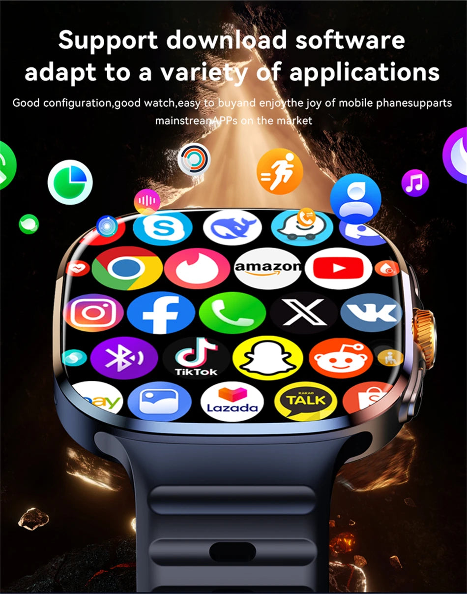 8GB+128GB RAM 5G/4G Smart Watch 2.4 inch AMOLED 2100mah Battery 900W Camera GPS WIFI Google APPS Download Smartwatch Android 10