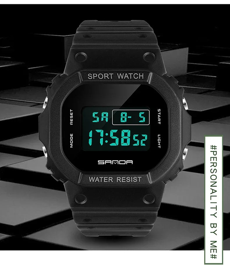 SANDA 293  Waterproof Watch Fashion Brand Ladies Watches For Women Sport Digital Wristwatches Female Clock LED Display 50m
